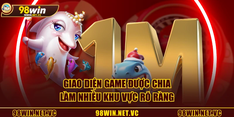 Giao diện game được chia làm nhiều khu vực rõ ràng