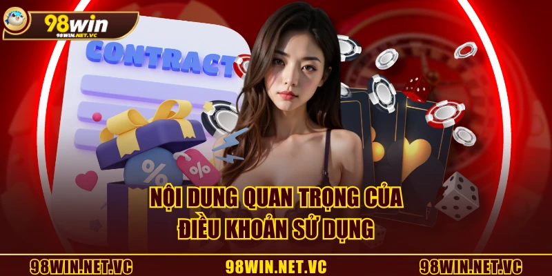 Nội dung quan trọng của điều khoản sử dụng